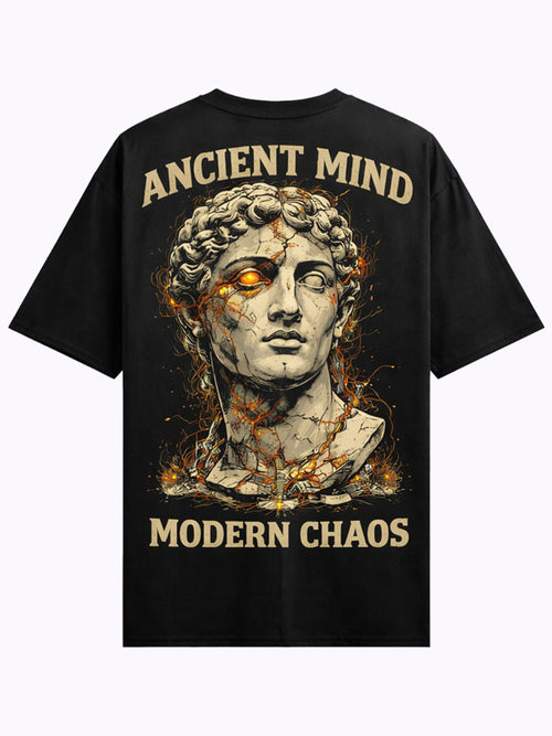 Ancient + Born wild Black Oversized T-shirts