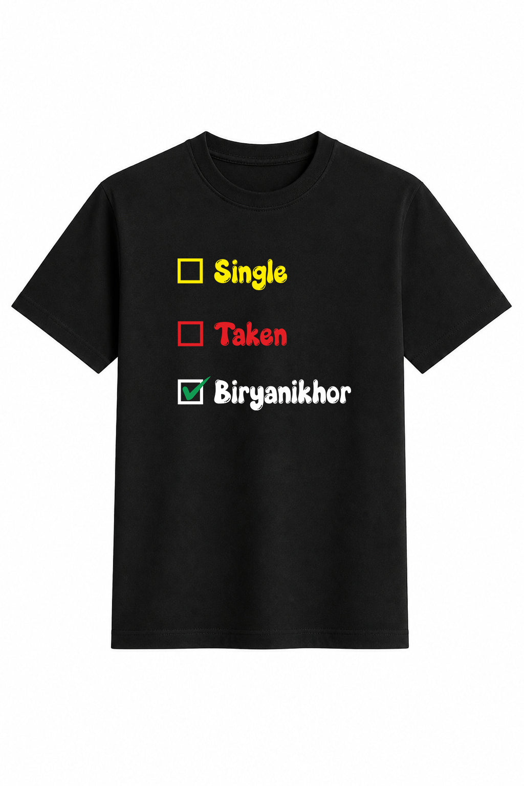 Biryani Regular Size Black T-shirts