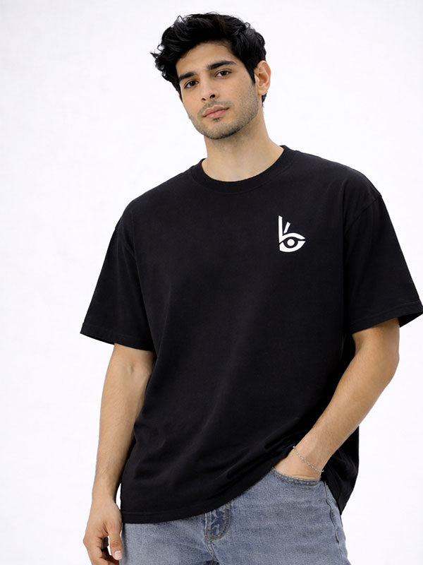 Chalta Hai Black Oversized T-shirts