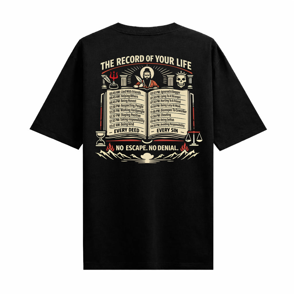 The Record of Your Life Black Oversized T-shirts