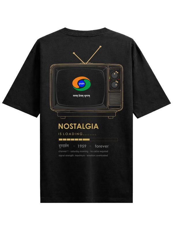 Doordarshan Black Oversized T-shirts