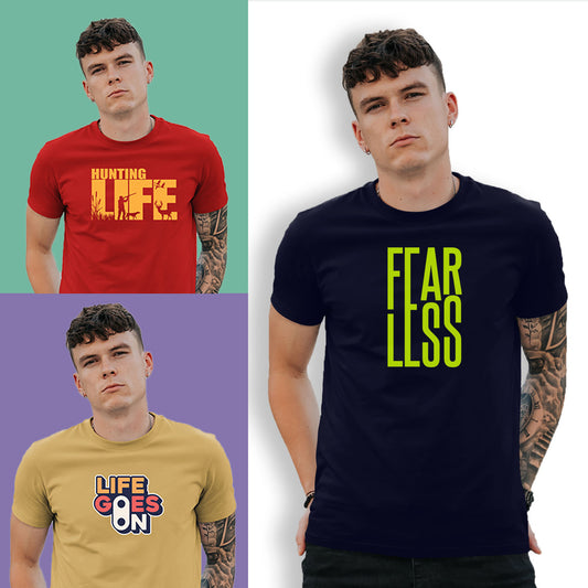 Unisex round neck Combo T-shirt (8)(Pack Of 3)