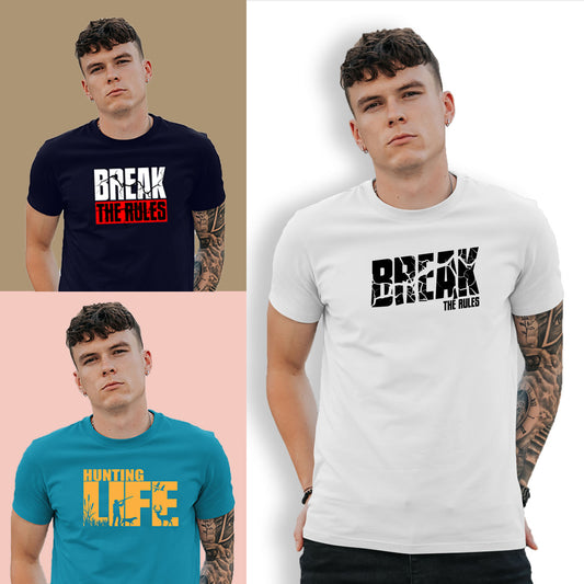 Unisex round neck Combo T-shirt (9)(Pack Of 3)