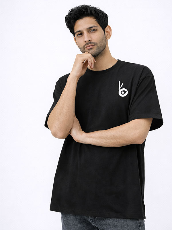 Ghost Cat Black Oversized T-shirts