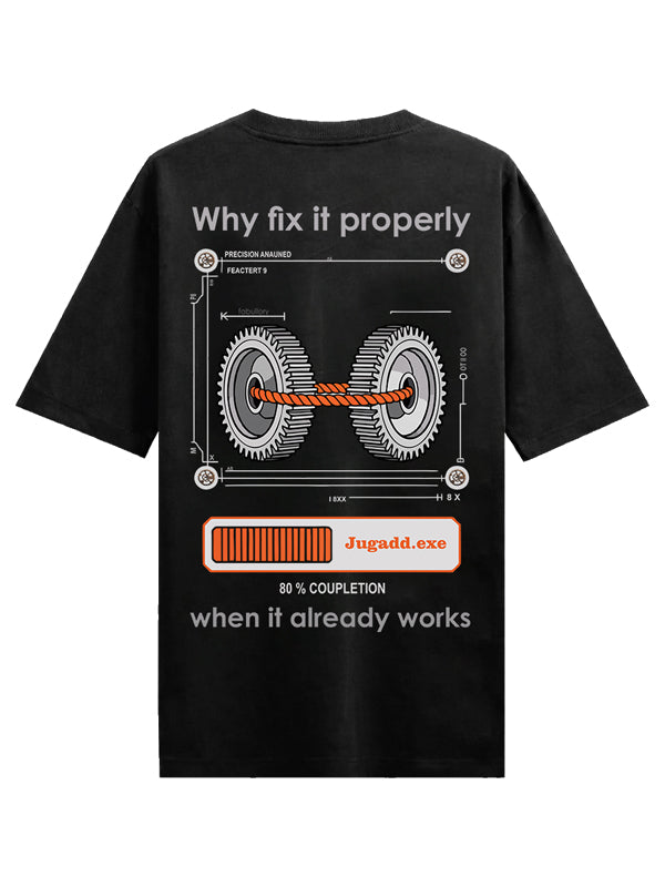 Jugaad Black Oversized T-shirts