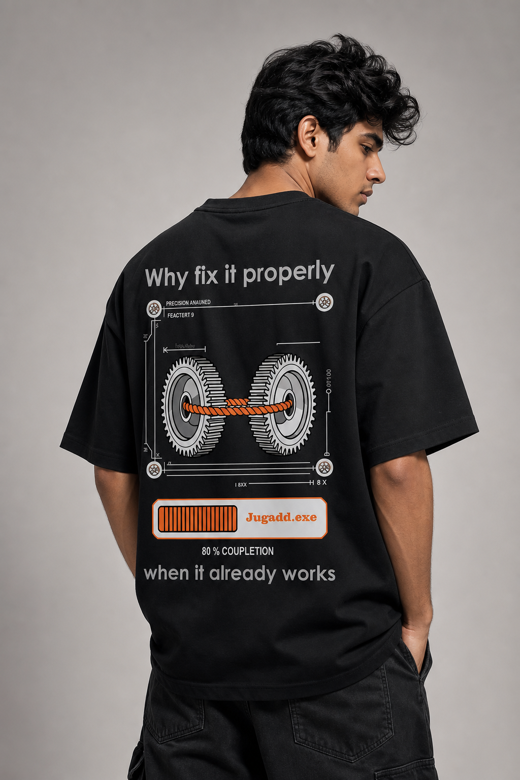Jugaad Black Oversized T-shirts
