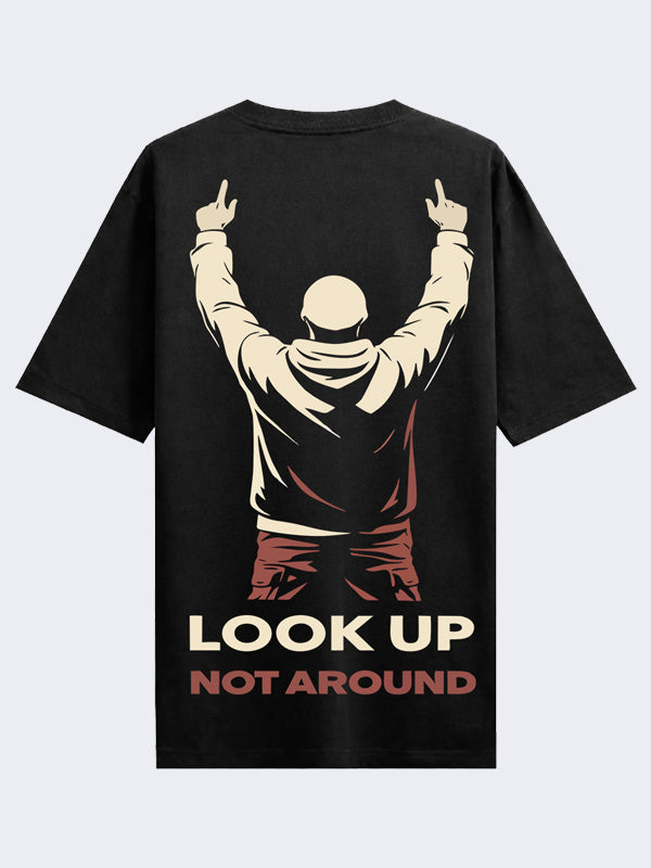 Look Up Black Oversized T-shirts