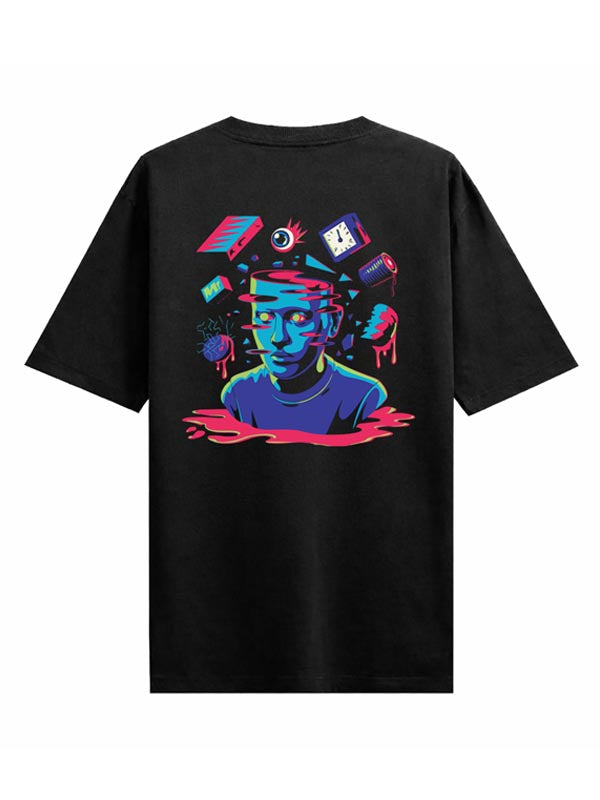 Mind Game Black Oversized T-shirts