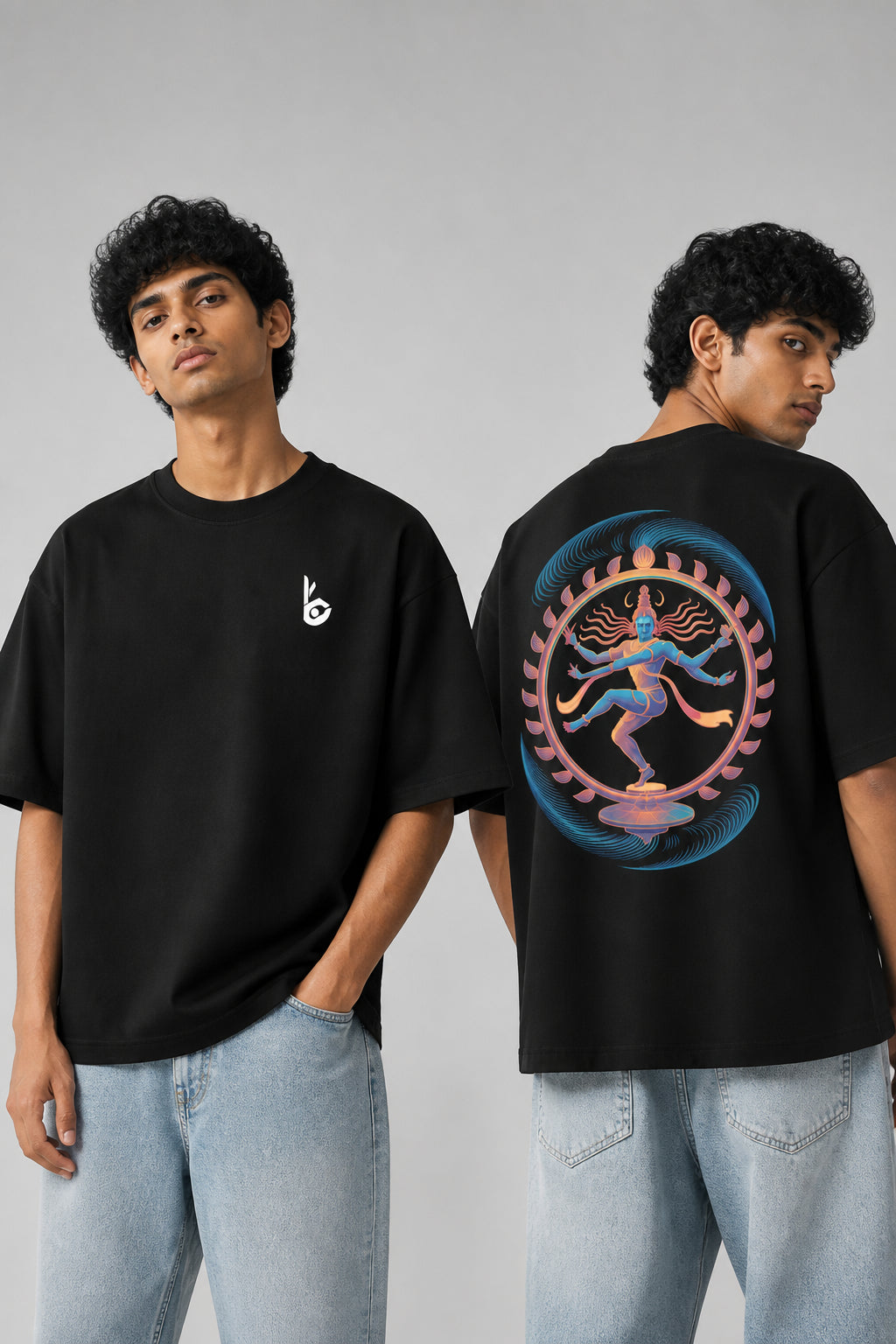 Natraj Black Oversized T-shirts