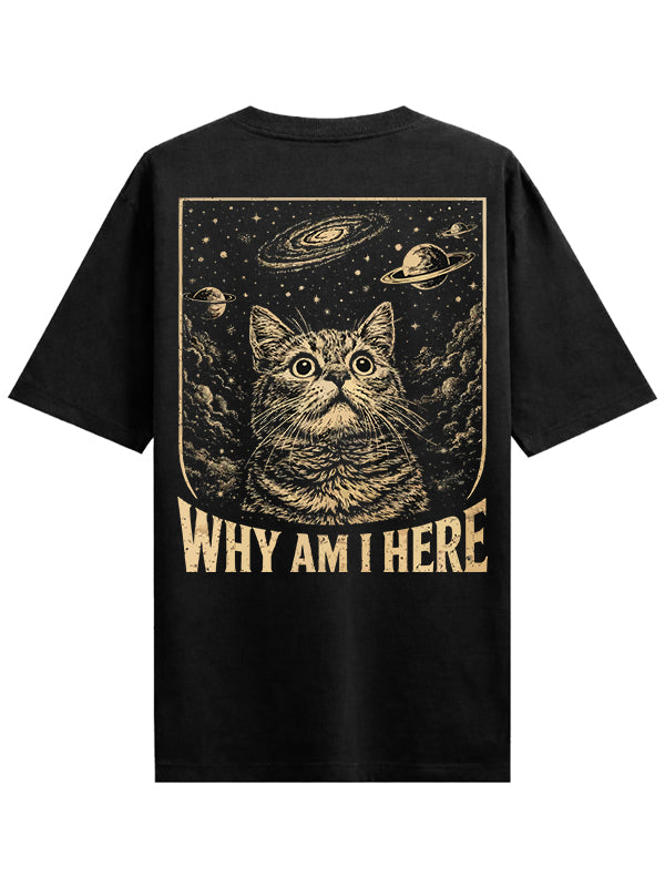 Pussy Cat Black Oversized T-shirts