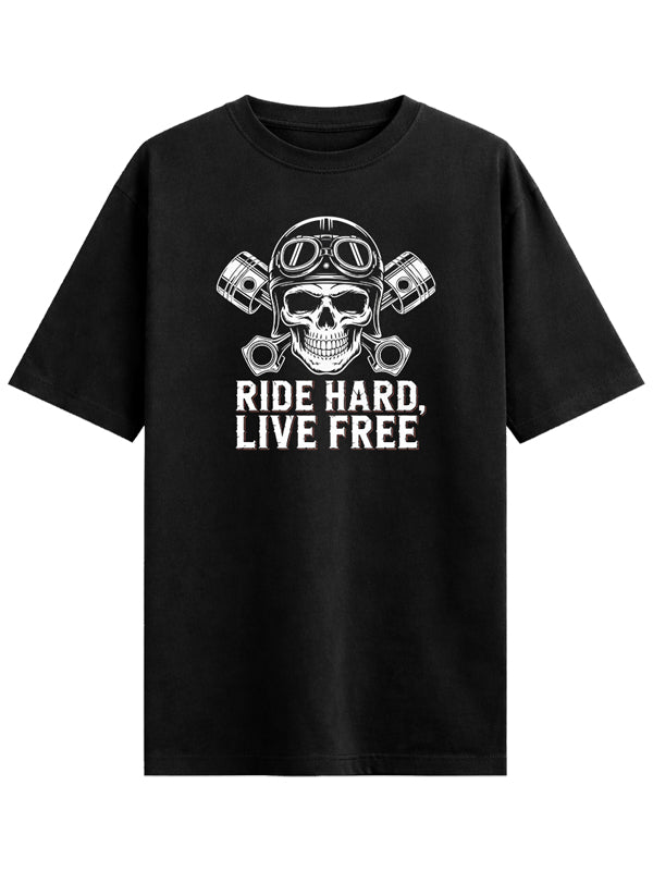 Ride Hard Black Oversized T-shirts