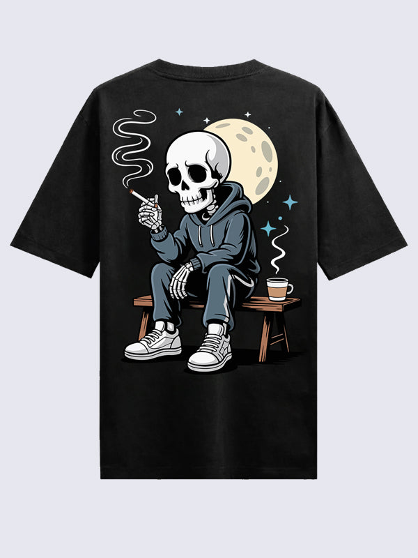Skull + Brain Black Oversized T-shirts