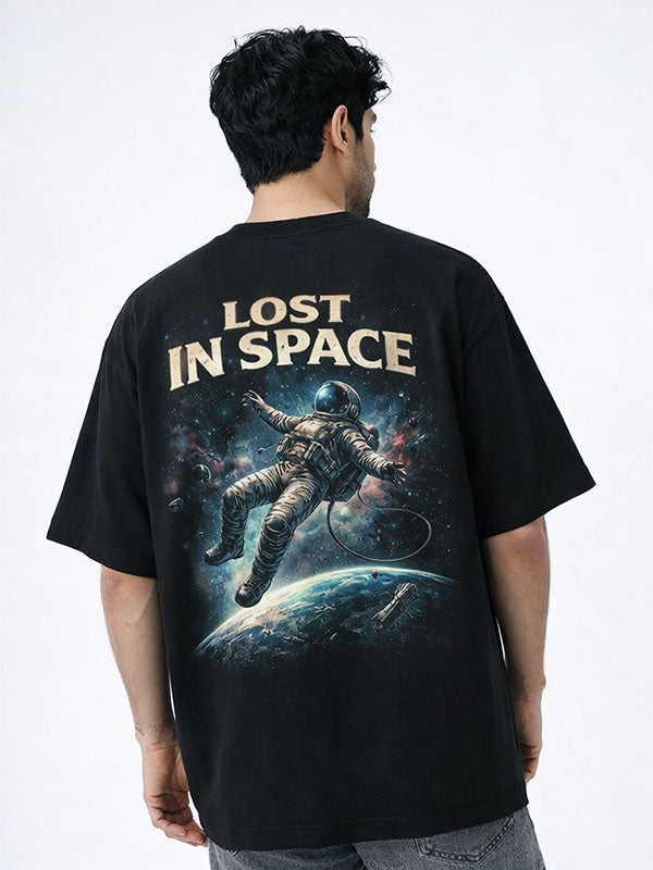 Lost In Space Black Oversized T-shirts