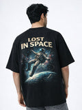 Lost In Space Black Oversized T-shirts