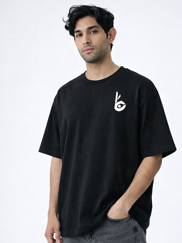 Lost In Space Black Oversized T-shirts