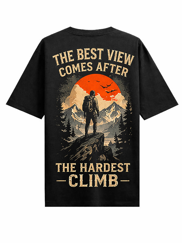 The Best View Black Oversized T-shirts