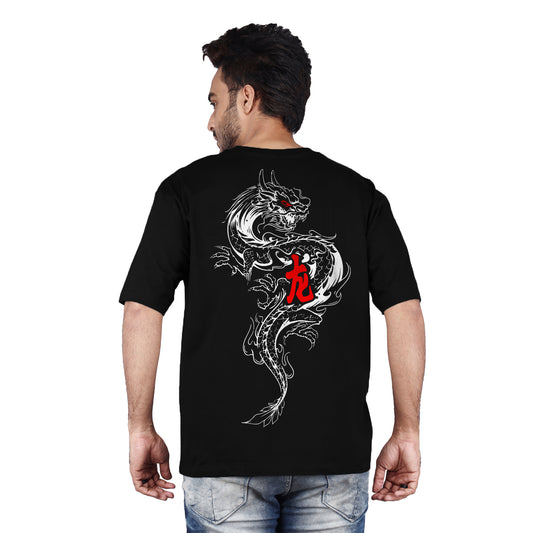 Dragon - Oversize Streetwear Black T-shirt