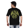 Dragon over compass - Oversize Streetwear Black T-shirt