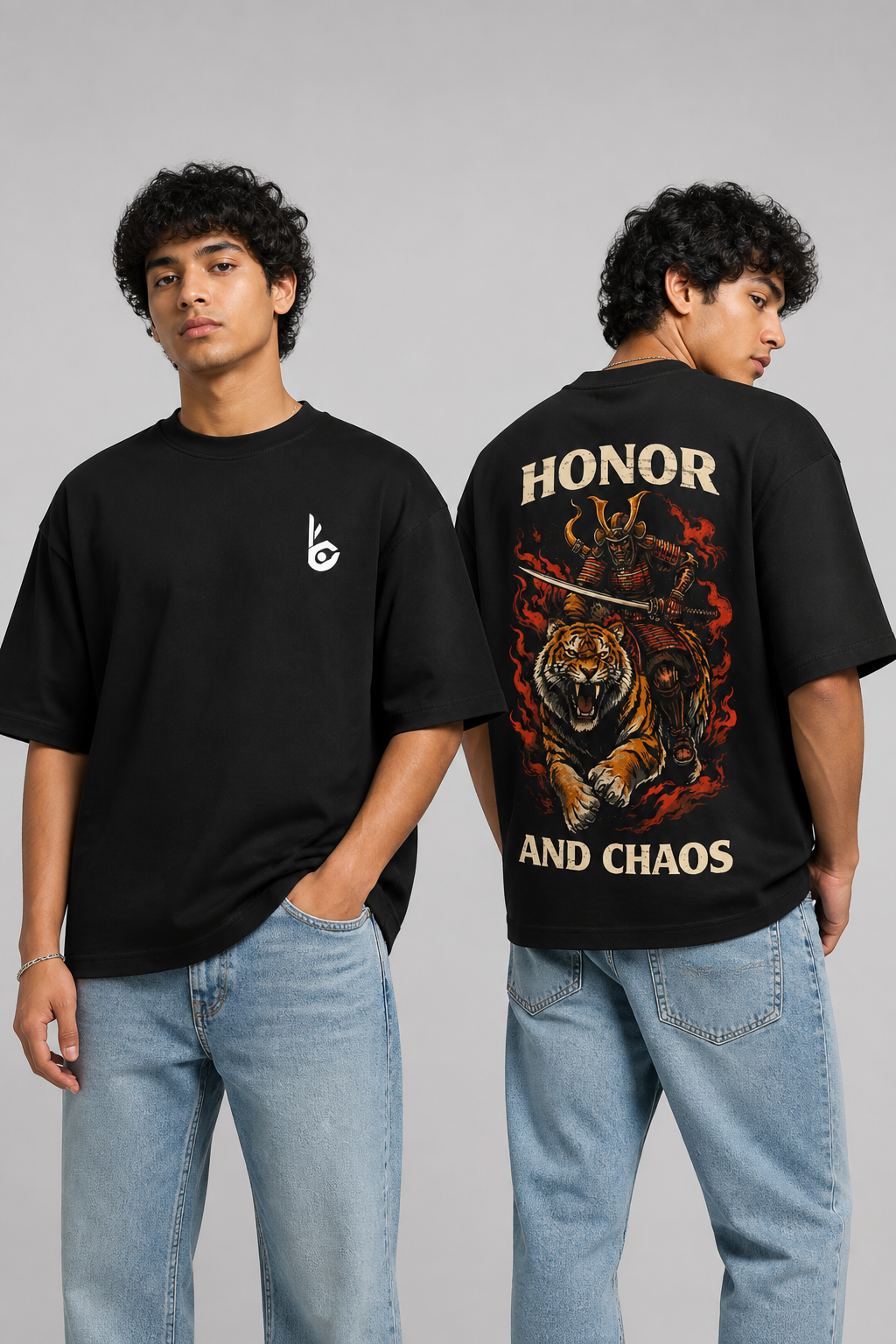 Honor Black Oversized T-shirts