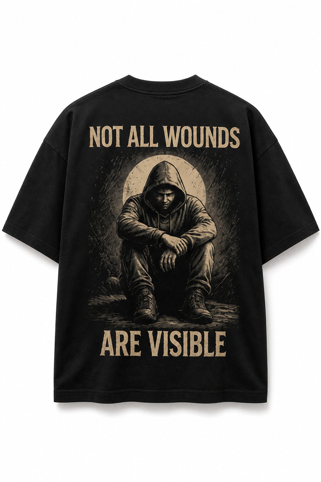 Not All Wounds Black Oversized T-shirts