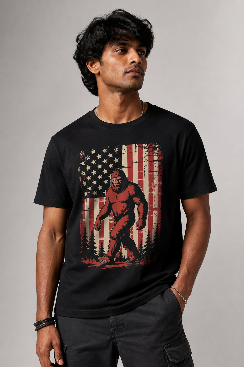 Chimpanzee Regular Size Black T-shirts