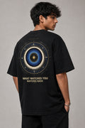 Evil eye back Black Oversized T-shirts