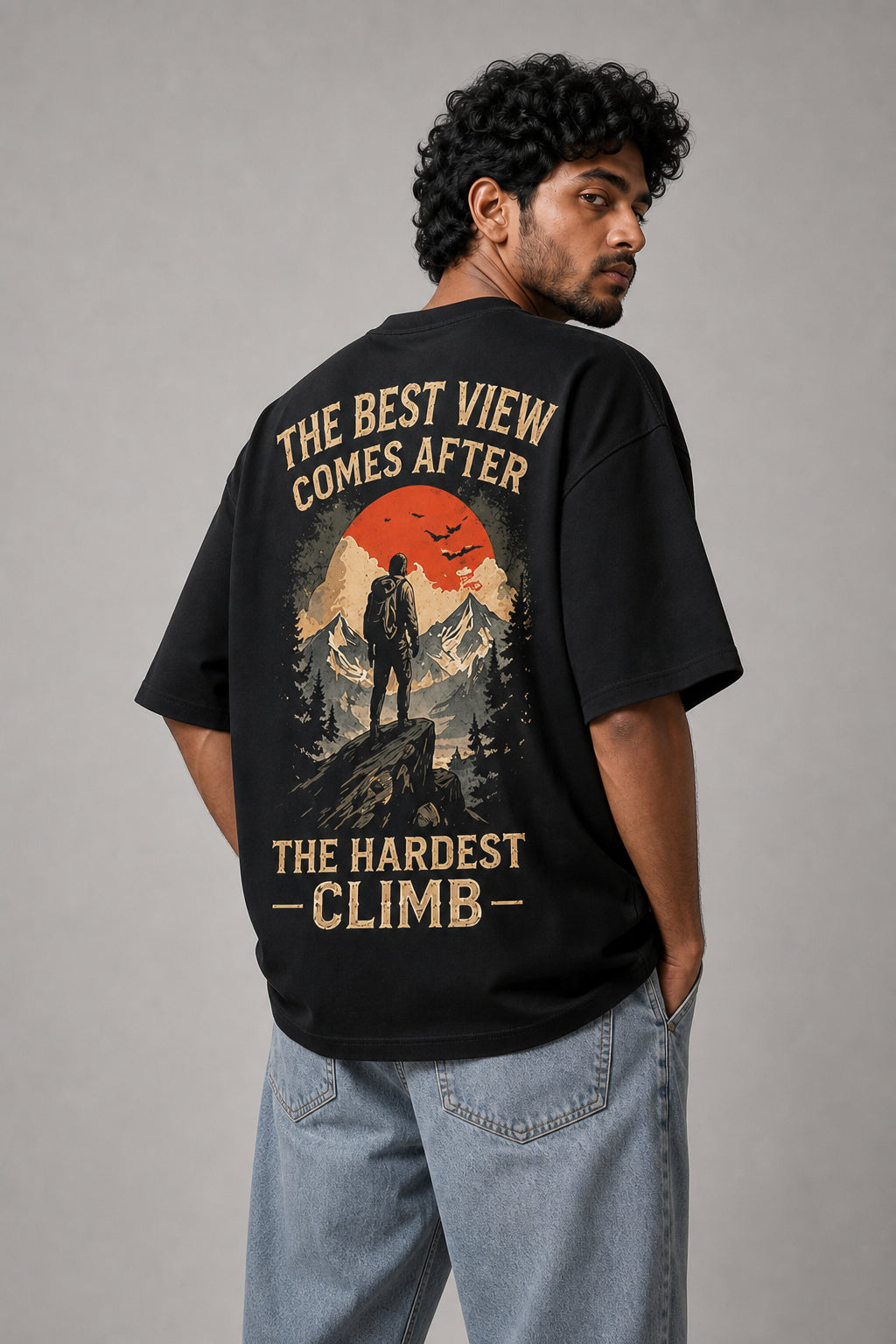 The Best View Black Oversized T-shirts