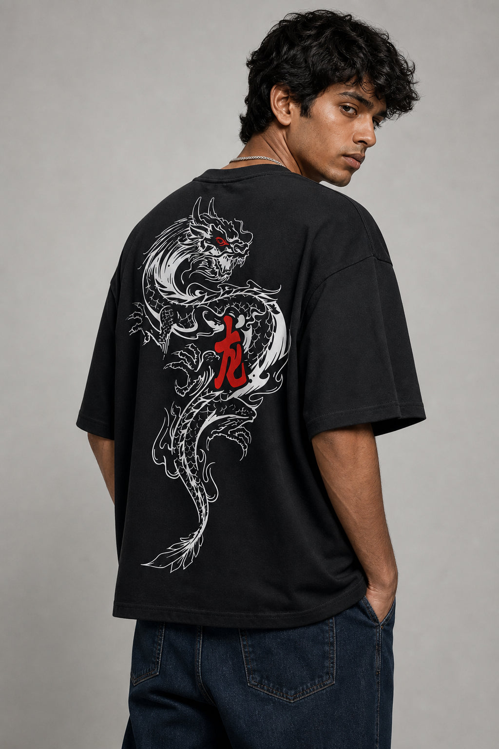Dragon Black Oversized T-shirts