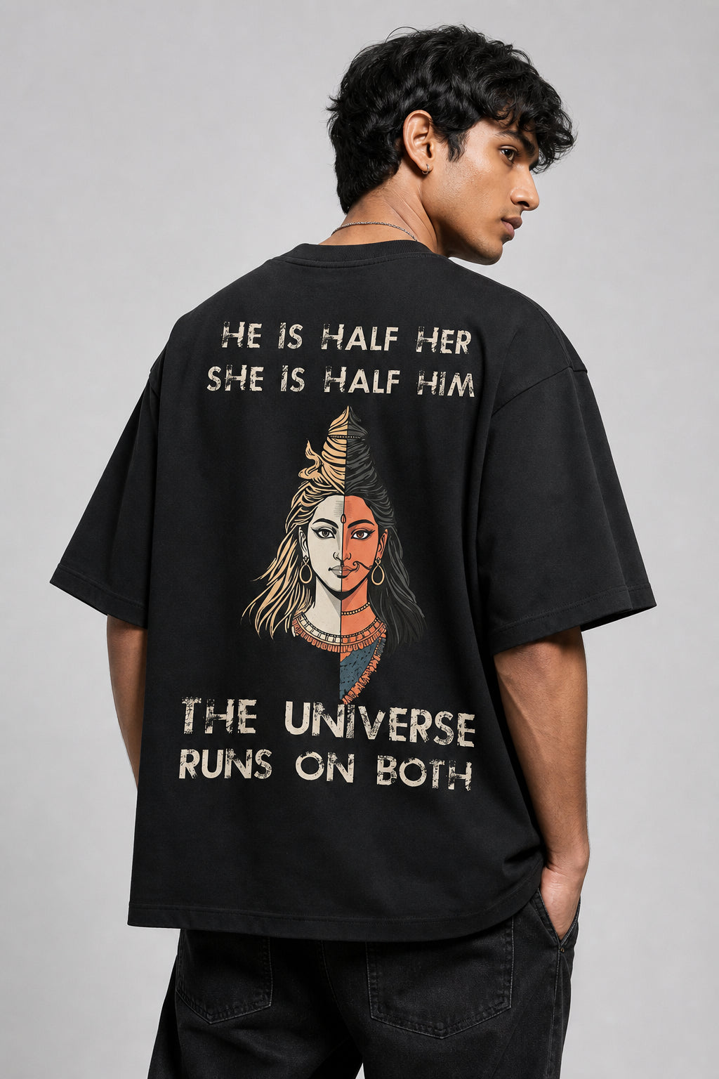 Half Her Black Oversized T-shirts