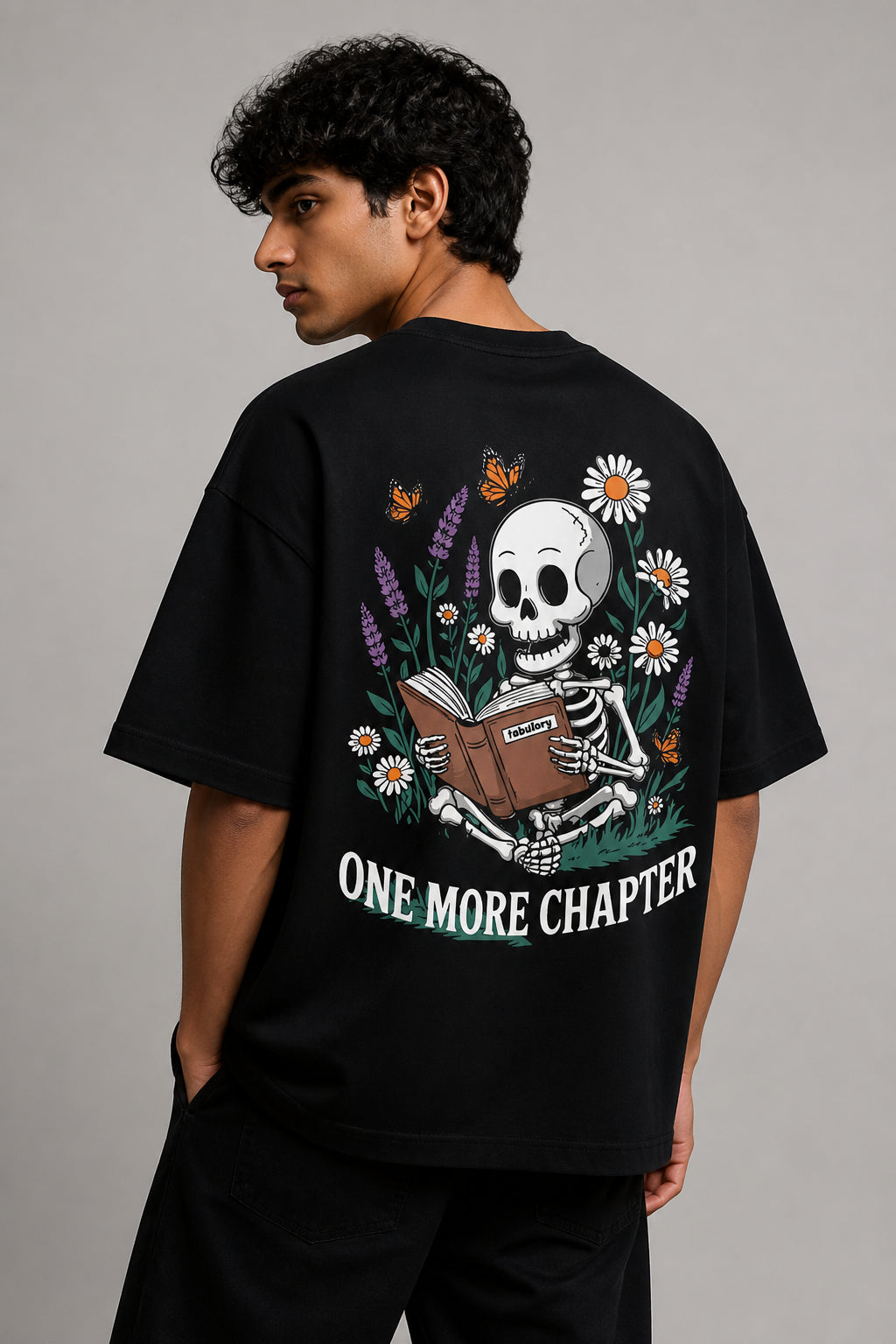 One More Chapter Black Oversized T-shirts