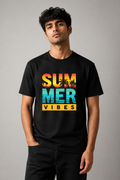 Summer Vibes Regular Size Black T-shirts