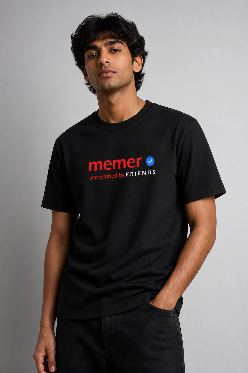 Memer Regular Size Black T-shirts