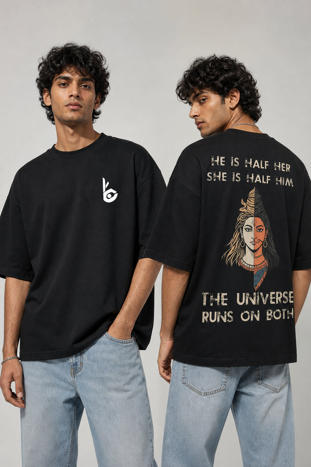 Half Her Black Oversized T-shirts