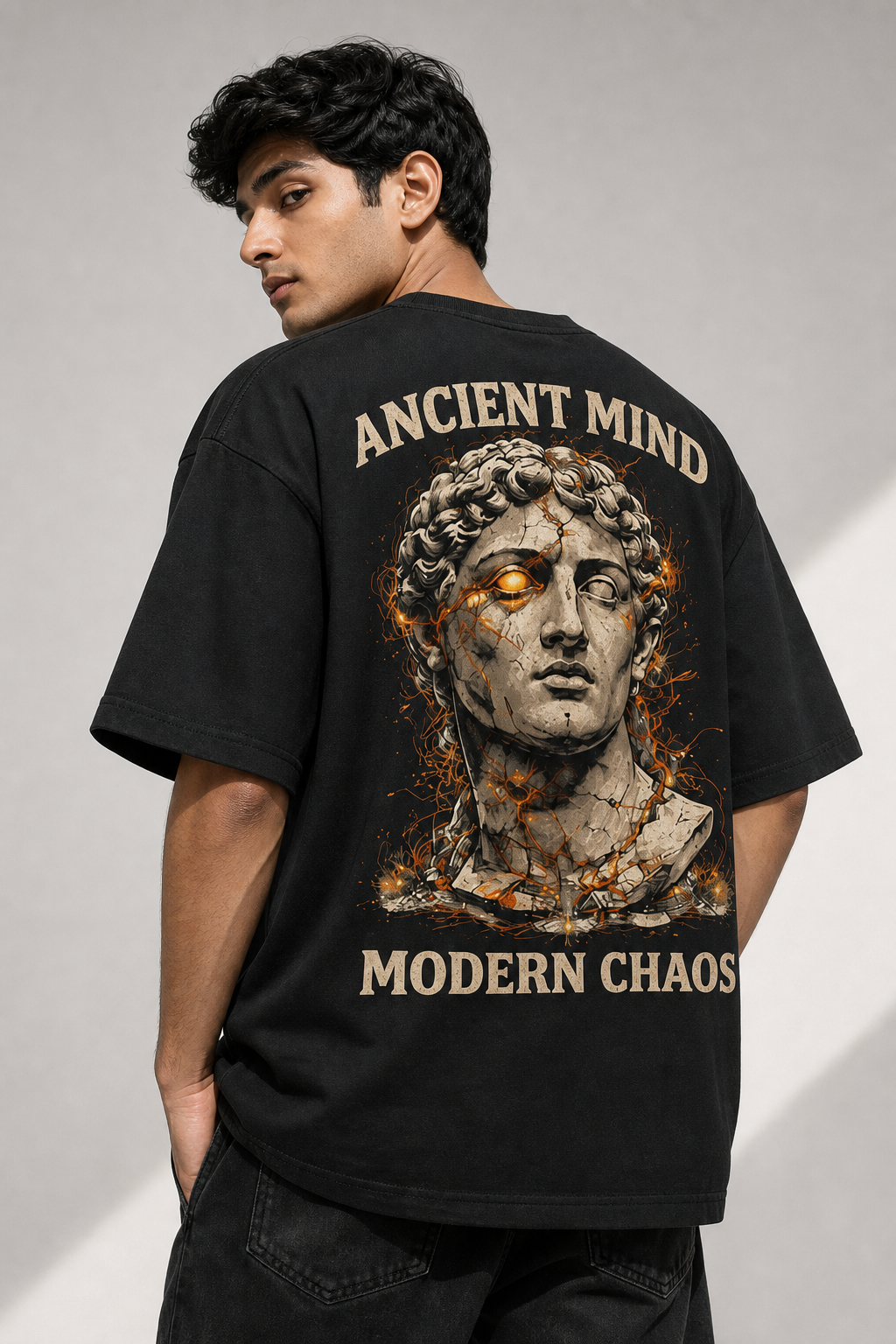 Ancient mind Black Oversized T-shirts