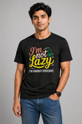 Not Lazy Regular Size Black T-shirts