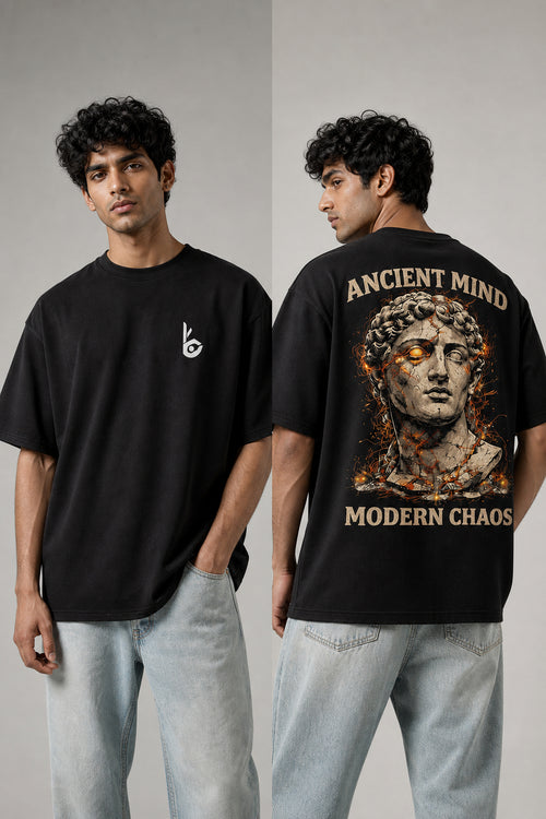 Ancient mind Black Oversized T-shirts