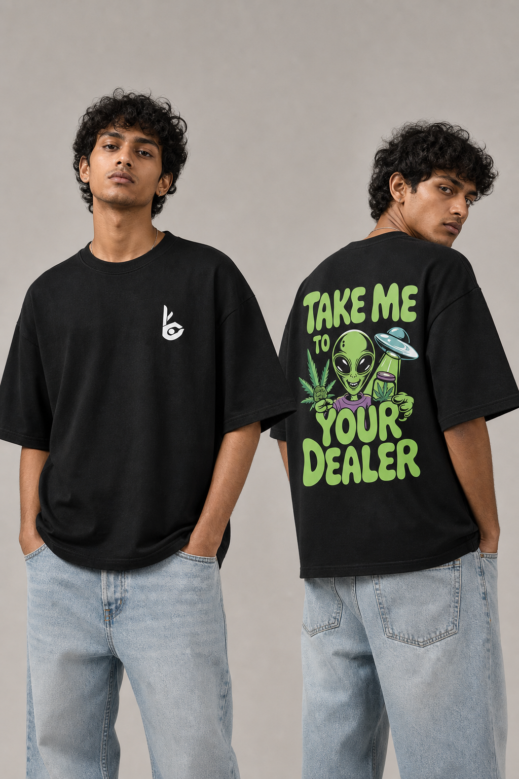 Dealer Black Oversized T-shirts