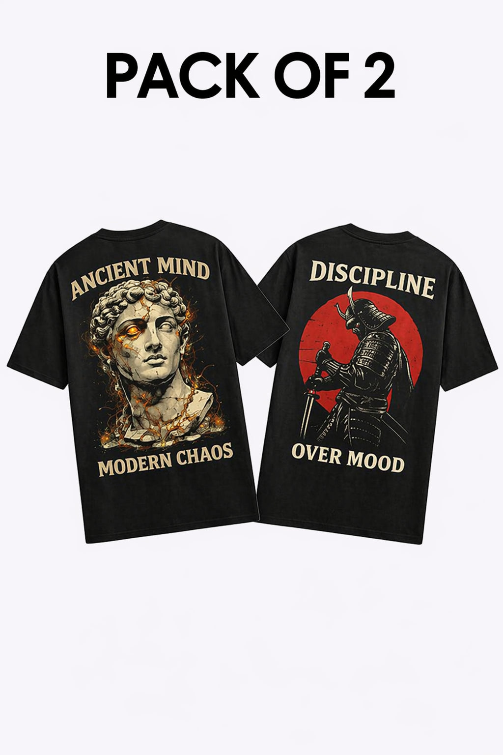Discipline + Ancient Black Oversized T-shirts