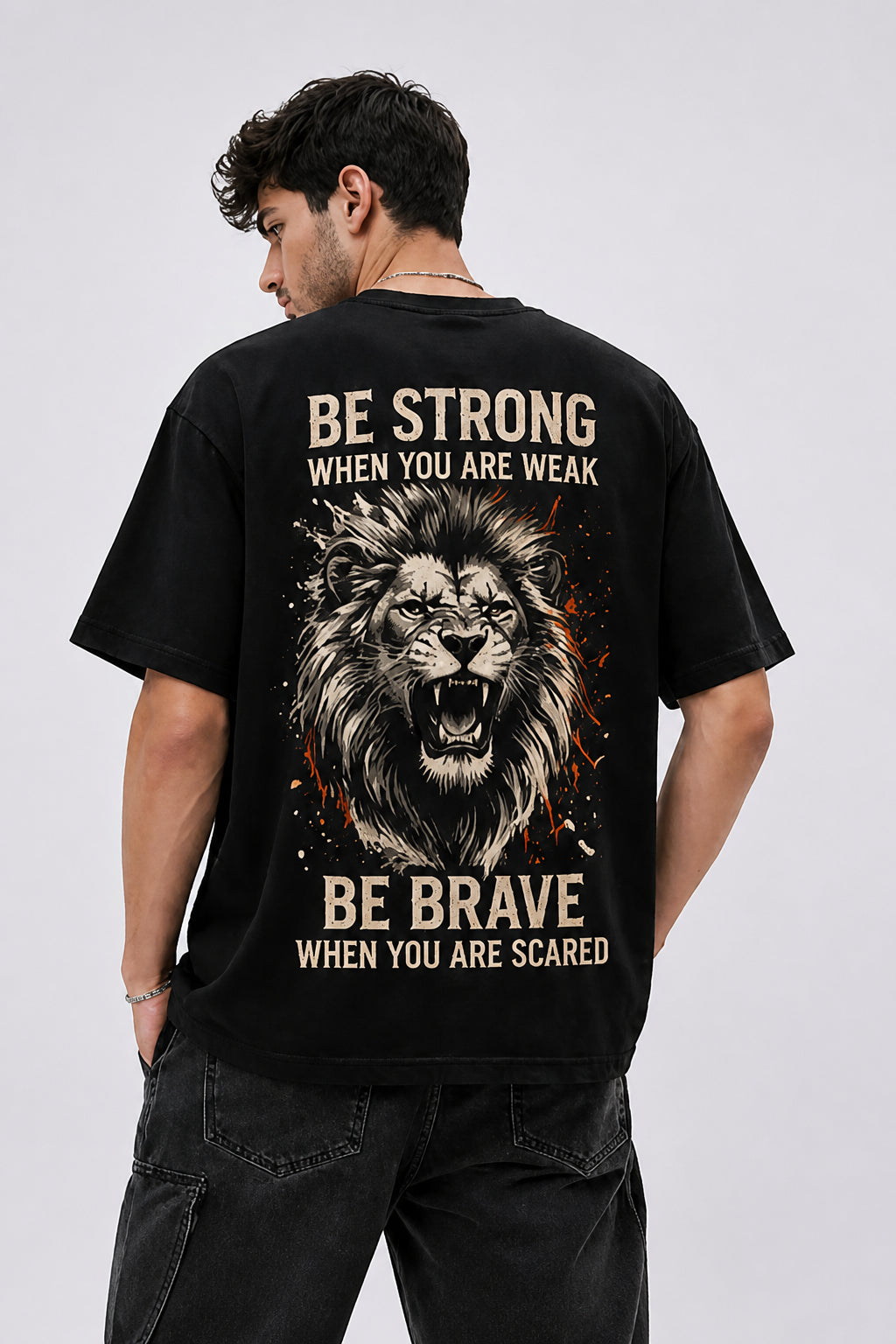 Be Strong Black Oversized T-shirts