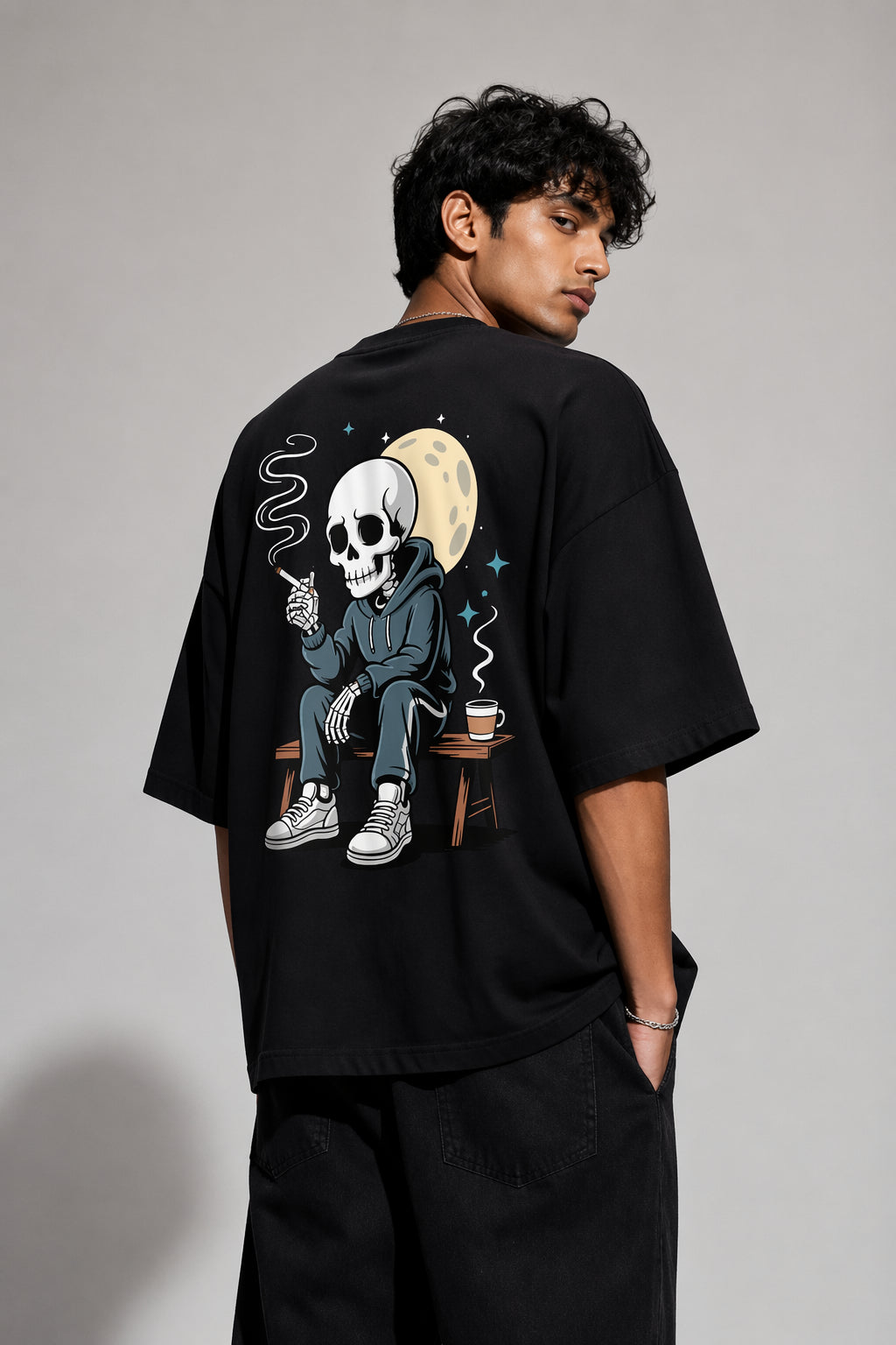 Cursed Empire + Skull Black Oversized T-shirts