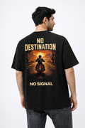 No Destination Black Oversized T-shirts