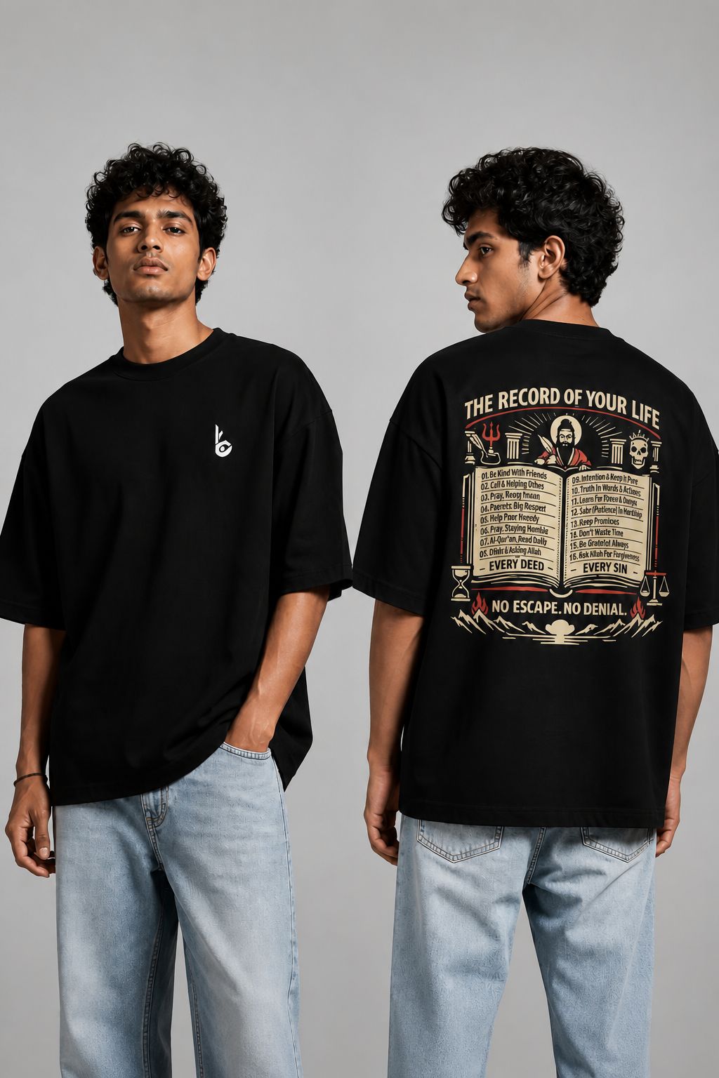 The Record of Your Life Black Oversized T-shirts
