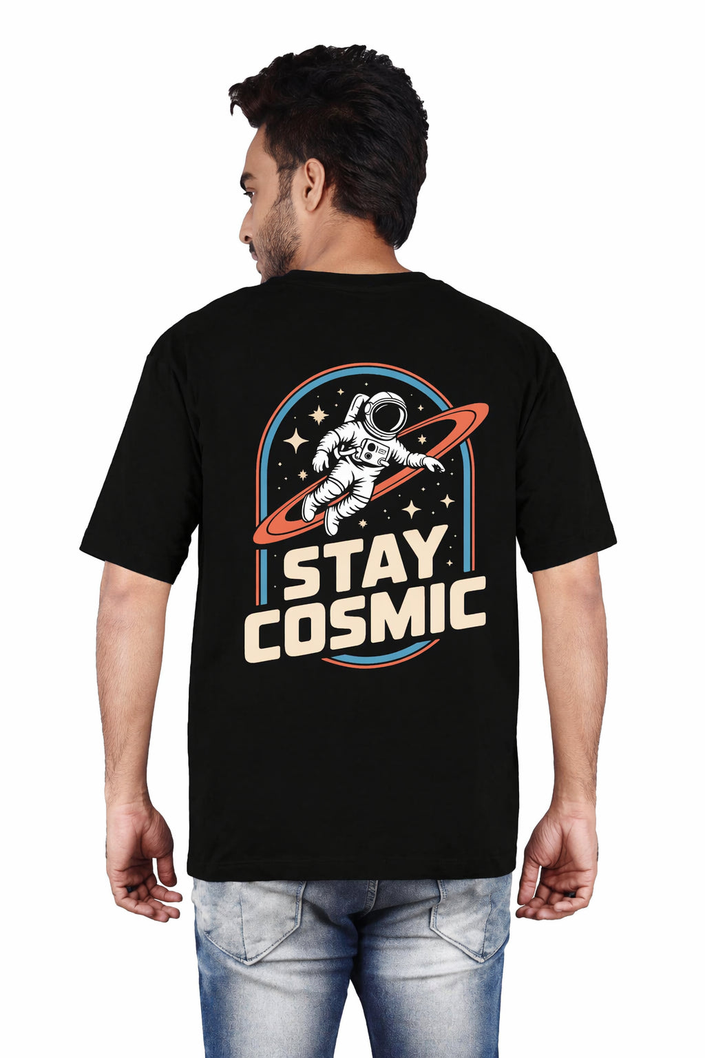 Stay Cosmic Black Oversized T-shirts