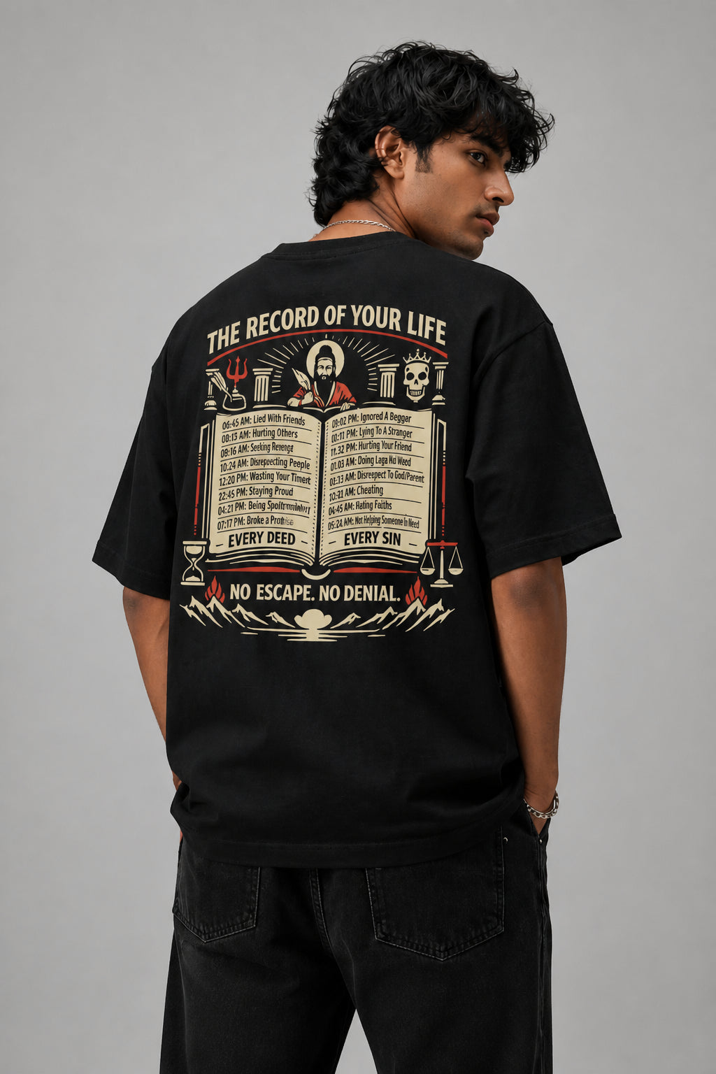 The Record of Your Life Black Oversized T-shirts