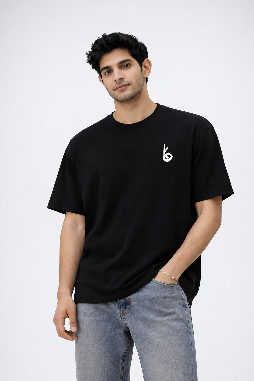 Time Black Oversized T-shirts