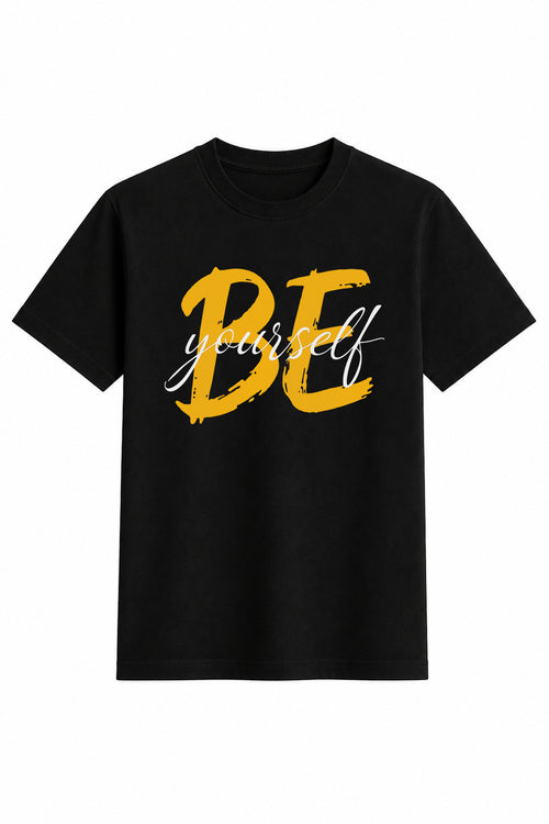 Be Yourself Regular Size Black T-shirts