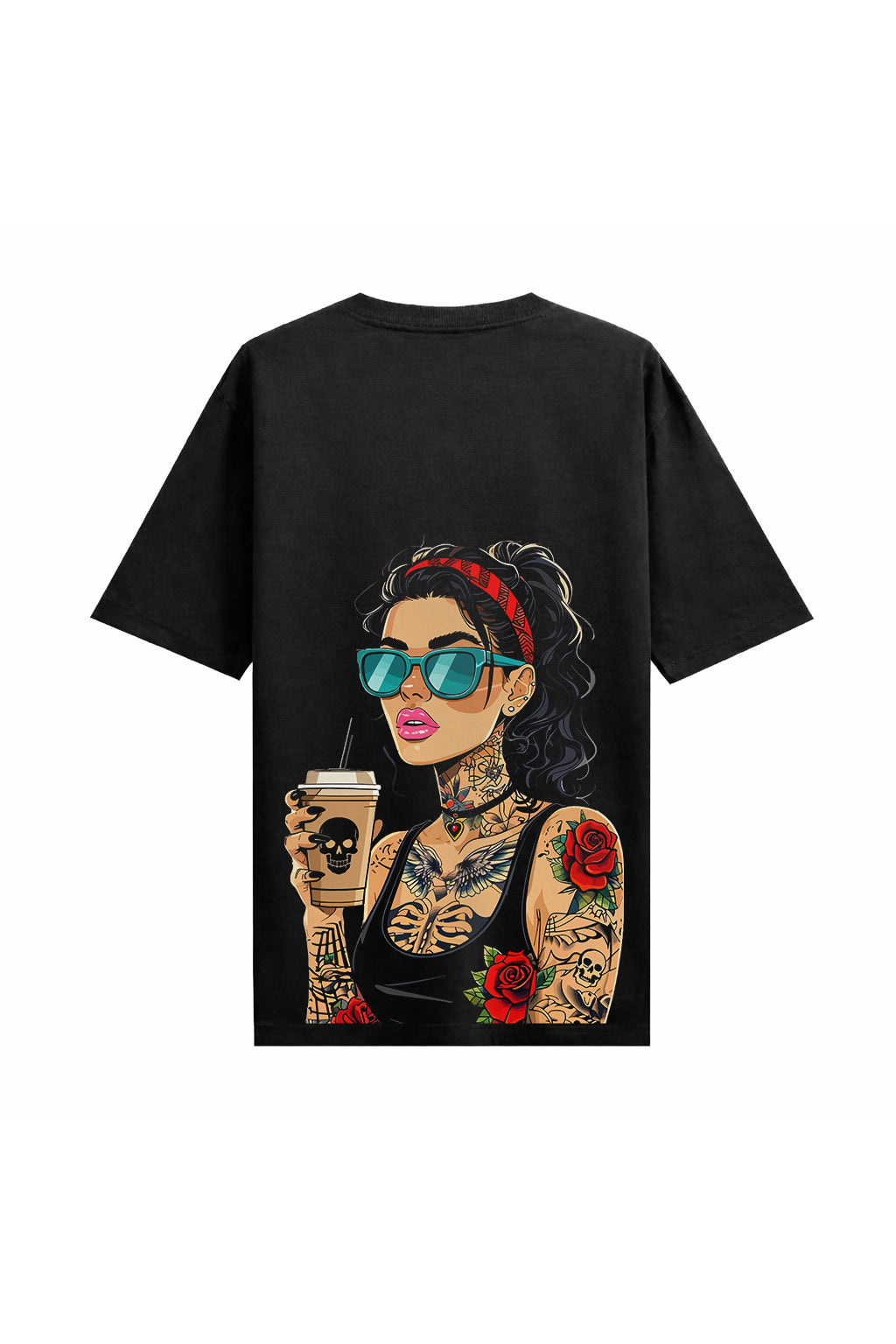 Rose Girl Black Oversized T-shirts